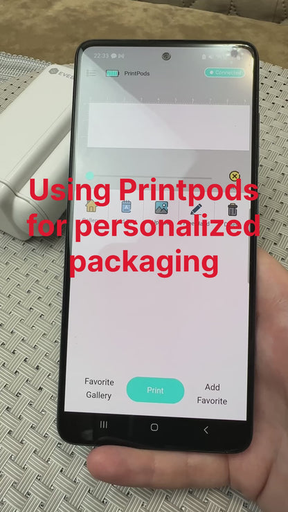 Printing with a portable printer on box and tape